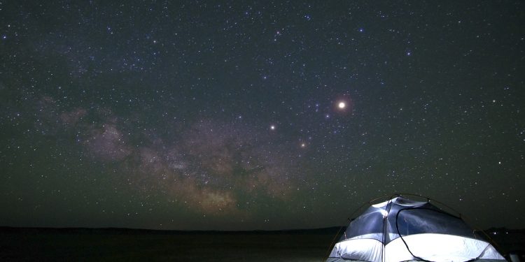 camping, night sky, constellation