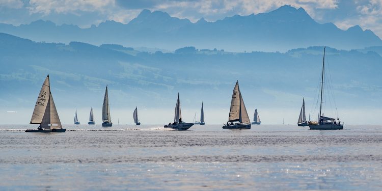 sailboats, regatta, lake constance