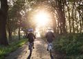 girls, bicycle, helmets