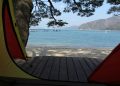 tent, camping, ocean