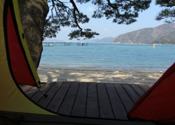 tent, camping, ocean