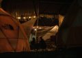 camping, tent, friend