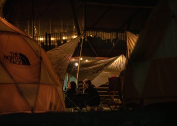 camping, tent, friend