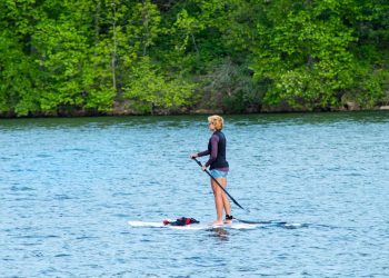 board, paddle, woman