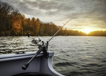 fishing boat, fishing rod, fishing