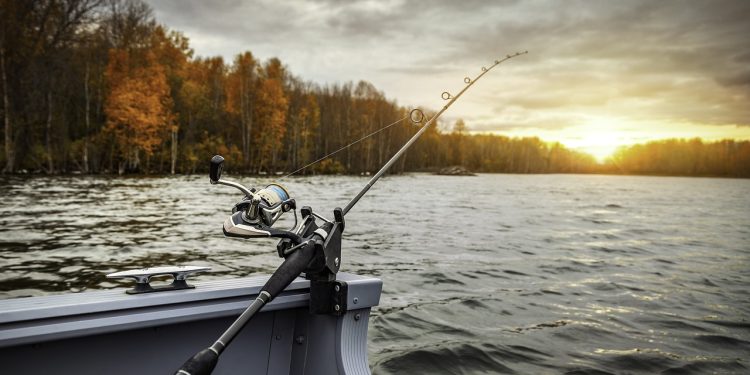 fishing boat, fishing rod, fishing
