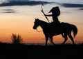 horse, silhouettes, horse back riding