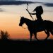 horse, silhouettes, horse back riding