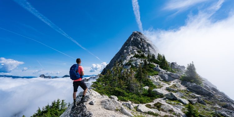 man, mountain, snow