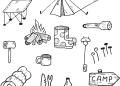 camping, icon, drawing