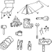 camping, icon, drawing