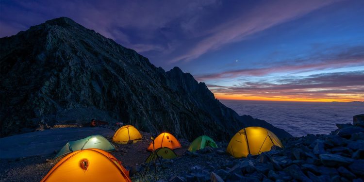landscape, mountain, camp