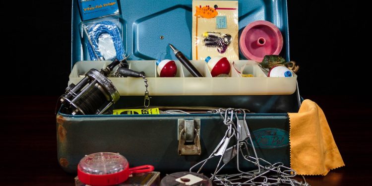 tackle box, fishing supplies, fishing gear